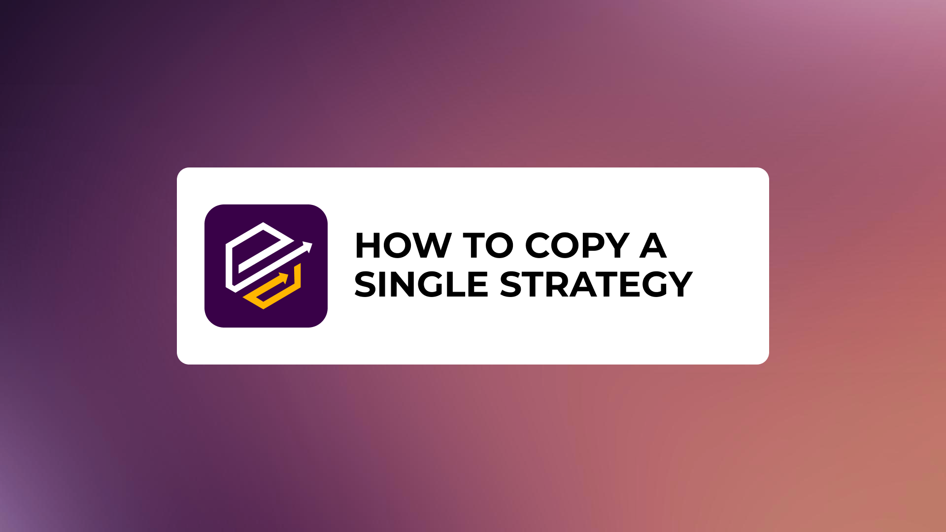 How to copy a single strategy on TradeLink Marketplace?