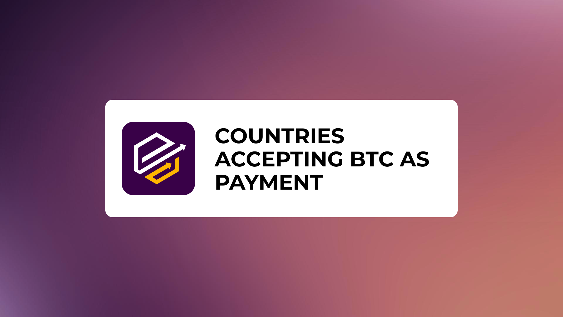 Which countries accept bitcoin as official payment method