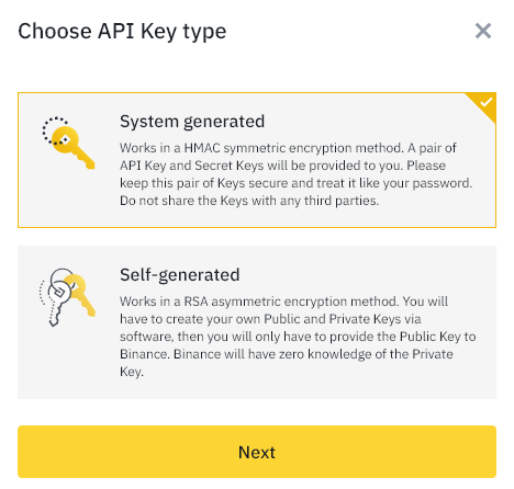 Ключ API Binance